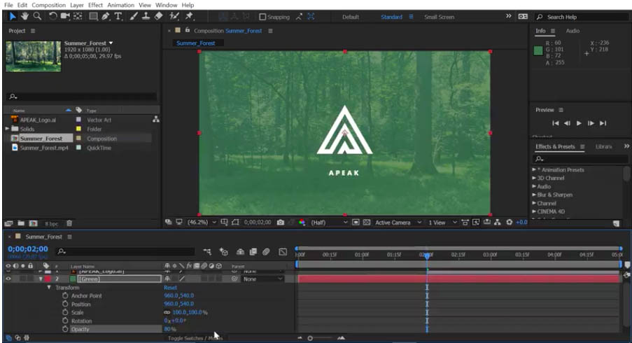 Настройки композиции в after effects для youtube